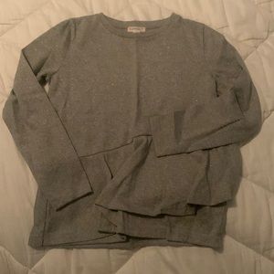 Crewcuts gray sparkle top/light sweater
